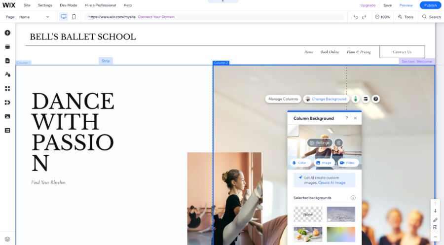 exemple wix site web