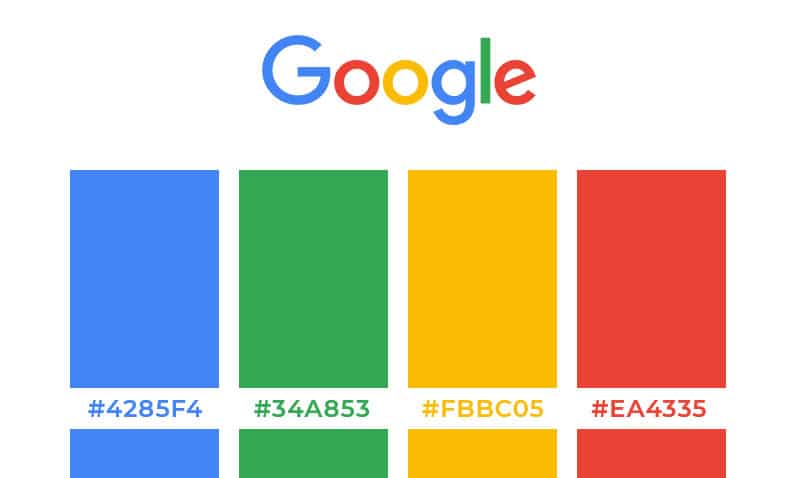 couleurs du logo google