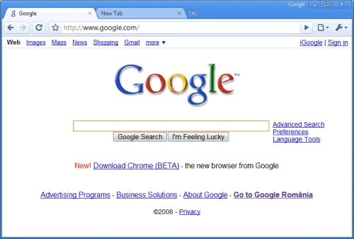 google chrome 2008